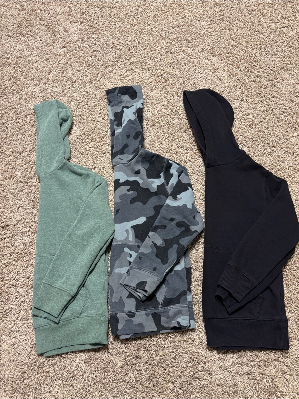 Boy’s Pullover Hoodie - Green, Gray Camo, and Black